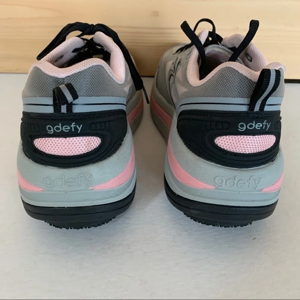 gdefy Pink and Grey & Black Lace‎ Up Shoes Size 9.5